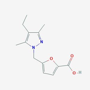 B1420539 5-[(4-Ethyl-3,5-dimethyl-1H-pyrazol-1-YL)methyl]-2-furoic acid CAS No. 1177352-05-4