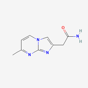 molecular formula C9H10N4O B1420545 2-{7-甲基咪唑并[1,2-a]嘧啶-2-基}乙酰胺 CAS No. 76075-31-5