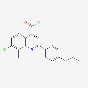 B1420563 7-Chloro-8-methyl-2-(4-propylphenyl)quinoline-4-carbonyl chloride CAS No. 1160256-08-5