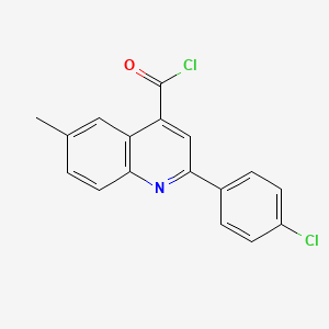 molecular formula C17H11Cl2NO B1420564 2-(4-氯苯基)-6-甲基喹啉-4-甲酰氯 CAS No. 1160253-67-7