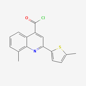 molecular formula C16H12ClNOS B1420568 8-甲基-2-(5-甲基-2-噻吩基)喹啉-4-甲酰氯 CAS No. 1160254-03-4