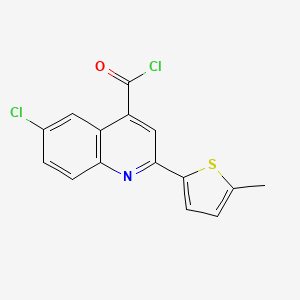 molecular formula C15H9Cl2NOS B1420570 6-氯-2-(5-甲基-2-噻吩基)喹啉-4-甲酰氯 CAS No. 1160263-07-9