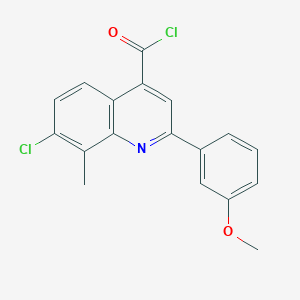 B1420571 7-Chloro-2-(3-methoxyphenyl)-8-methylquinoline-4-carbonyl chloride CAS No. 1160263-68-2