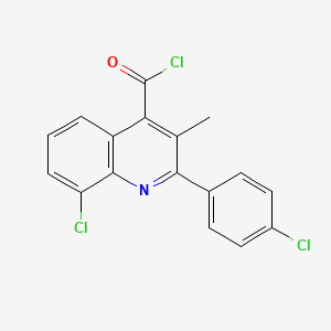 molecular formula C17H10Cl3NO B1420572 8-氯-2-(4-氯苯基)-3-甲基喹啉-4-酰氯 CAS No. 1160257-04-4
