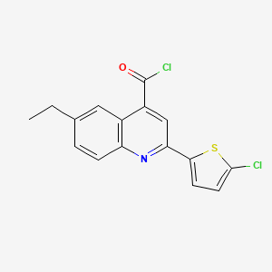 molecular formula C16H11Cl2NOS B1420573 2-(5-氯-2-噻吩基)-6-乙基喹啉-4-甲酰氯 CAS No. 1160257-20-4