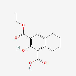 molecular formula C14H16O5 B1420574 3-(Ethoxycarbonyl)-2-hydroxy-5,6,7,8-tetrahydronaphthalene-1-carboxylic acid CAS No. 948006-26-6