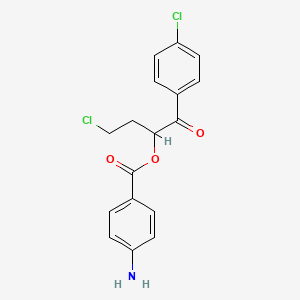 molecular formula C17H15Cl2NO3 B1420575 3-氯-1-(4-氯苯甲酰基)丙基 4-氨基苯甲酸酯 CAS No. 1160264-24-3