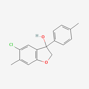 3-Benzofuranol, 5-chloro-2,3-dihydro-6-methyl-3-(4-methylphenyl)-