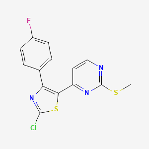 4-[2-Chloro-4-(4-fluorophenyl)-1,3-thiazol-5-yl]-2-(methylsulfanyl)pyrimidine