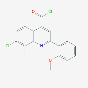B1420584 7-Chloro-2-(2-methoxyphenyl)-8-methylquinoline-4-carbonyl chloride CAS No. 1160263-70-6