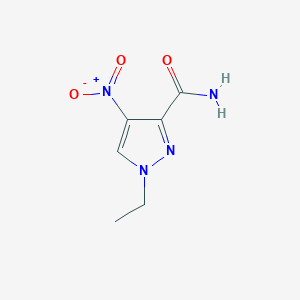 molecular formula C6H8N4O3 B1420585 1-乙基-4-硝基-1H-吡唑-3-甲酰胺 CAS No. 1174906-82-1