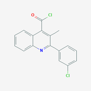 molecular formula C17H11Cl2NO B1420587 2-(3-Chlorophenyl)-3-methylquinoline-4-carbonyl chloride CAS No. 1160264-96-9