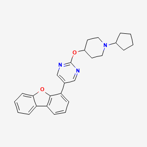 Pyrimidine, 2-[(1-cyclopentyl-4-piperidinyl)oxy]-5-(4-dibenzofuranyl)-