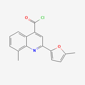 molecular formula C16H12ClNO2 B1420601 8-Methyl-2-(5-methyl-2-furyl)quinoline-4-carbonyl chloride CAS No. 1160254-01-2