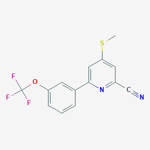 4-(Methylsulfanyl)-6-[3-(trifluoromethoxy)phenyl]pyridine-2-carbonitrile