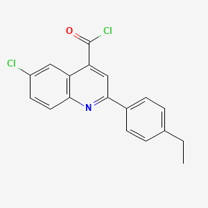 molecular formula C18H13Cl2NO B1420604 6-Chloro-2-(4-ethylphenyl)quinoline-4-carbonyl chloride CAS No. 1160263-16-0