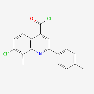 molecular formula C18H13Cl2NO B1420607 7-氯-8-甲基-2-(4-甲基苯基)喹啉-4-甲酰氯 CAS No. 1160263-52-4