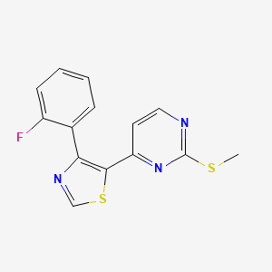 4-[4-(2-Fluorophenyl)-1,3-thiazol-5-yl]-2-(methylsulfanyl)pyrimidine