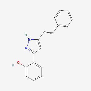 6-[5-(2-Phenylethenyl)-1,2-dihydro-3H-pyrazol-3-ylidene]cyclohexa-2,4-dien-1-one