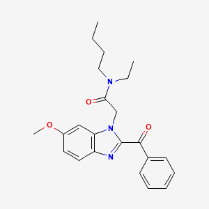 molecular formula C23H27N3O3 B14206936 1H-Benzimidazole-1-acetamide, 2-benzoyl-N-butyl-N-ethyl-6-methoxy- CAS No. 824428-60-6