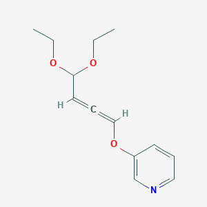 molecular formula C13H17NO3 B14207026 Pyridine, 3-[(4,4-diethoxy-1,2-butadienyl)oxy]- CAS No. 841235-26-5