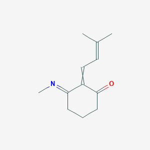 (3E)-2-(3-Methylbut-2-en-1-ylidene)-3-(methylimino)cyclohexan-1-one