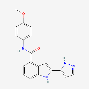 molecular formula C19H16N4O2 B14207257 2-(1,2-Dihydro-3H-pyrazol-3-ylidene)-N-(4-methoxyphenyl)-2H-indole-4-carboxamide CAS No. 827317-08-8