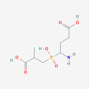 molecular formula C8H16NO6P B14207357 4-Amino-4-[(2-carboxypropyl)(hydroxy)phosphoryl]butanoic acid CAS No. 666715-49-7