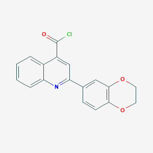 molecular formula C18H12ClNO3 B1420736 2-(2,3-二氢-1,4-苯并二氧杂环-6-基)喹啉-4-酰氯 CAS No. 1160260-77-4