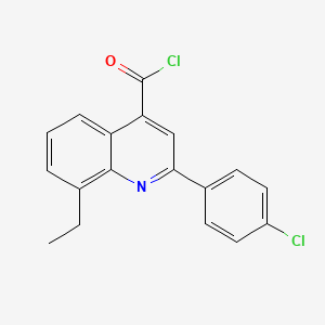 molecular formula C18H13Cl2NO B1420738 2-(4-氯苯基)-8-乙基喹啉-4-甲酰氯 CAS No. 1160261-15-3