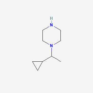 molecular formula C9H18N2 B1420742 1-(1-Cyclopropylethyl)piperazine CAS No. 1018646-28-0