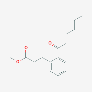 molecular formula C16H22O3 B14207457 Methyl 3-(2-hexanoylphenyl)propanoate CAS No. 820963-27-7