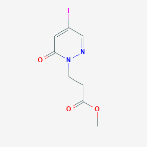 molecular formula C8H9IN2O3 B14207491 Methyl 3-(4-iodo-6-oxopyridazin-1(6H)-yl)propanoate CAS No. 825633-95-2