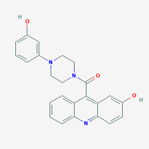 molecular formula C24H21N3O3 B14207505 Piperazine, 1-[(2-hydroxy-9-acridinyl)carbonyl]-4-(3-hydroxyphenyl)- CAS No. 824409-94-1