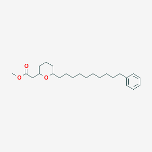 molecular formula C24H38O3 B14207570 2H-Pyran-2-acetic acid, tetrahydro-6-(10-phenyldecyl)-, methyl ester CAS No. 828263-27-0