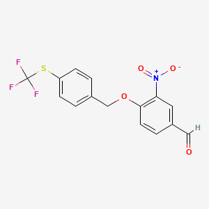 molecular formula C15H10F3NO4S B14207574 3-Nitro-4-({4-[(trifluoromethyl)sulfanyl]phenyl}methoxy)benzaldehyde CAS No. 819076-63-6