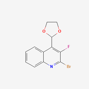 molecular formula C12H9BrFNO2 B14207581 Quinoline, 2-bromo-4-(1,3-dioxolan-2-yl)-3-fluoro- CAS No. 834884-26-3