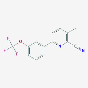 molecular formula C14H9F3N2O B14207608 3-Methyl-6-[3-(trifluoromethoxy)phenyl]pyridine-2-carbonitrile CAS No. 833457-48-0