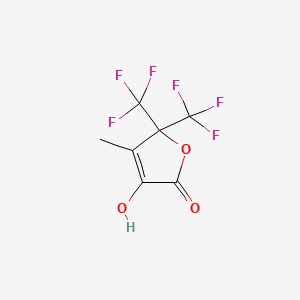 molecular formula C7H4F6O3 B14207620 2(5H)-Furanone, 3-hydroxy-4-methyl-5,5-bis(trifluoromethyl)- CAS No. 825630-89-5