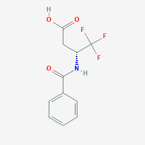 Butanoic acid, 3-(benzoylamino)-4,4,4-trifluoro-, (3R)-