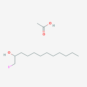 molecular formula C14H29IO3 B14207640 Acetic acid;1-iodododecan-2-ol CAS No. 729579-47-9