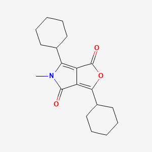 molecular formula C19H25NO3 B14207663 3,6-Dicyclohexyl-5-methyl-1H-furo[3,4-c]pyrrole-1,4(5H)-dione CAS No. 918413-17-9