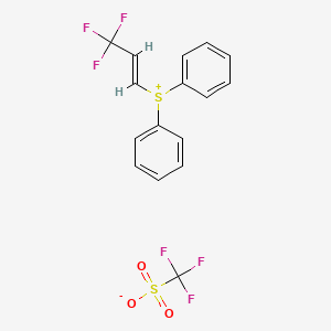 molecular formula C16H12F6O3S2 B1420773 Diphenyl-[(E/Z)-3,3,3-trifluoroprop-1-enyl]sulfonium trifluoromethanesulfonate CAS No. 1226574-99-7