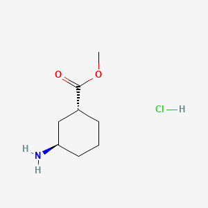 molecular formula C8H16ClNO2 B1420776 trans-Methyl-3-aminocyclohexanecarboxylate hydrochloride CAS No. 712313-64-9