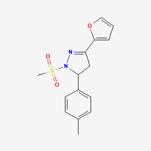 3-(furan-2-yl)-1-(methylsulfonyl)-5-(p-tolyl)-4,5-dihydro-1H-pyrazole