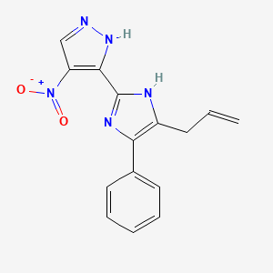 4-Nitro-3-[4-phenyl-5-(prop-2-en-1-yl)-2H-imidazol-2-ylidene]-2,3-dihydro-1H-pyrazole