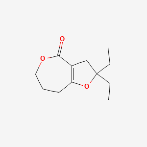 molecular formula C12H18O3 B14208040 Furo[3,2-c]oxepin-4(2H)-one, 2,2-diethyl-3,6,7,8-tetrahydro- CAS No. 835613-71-3