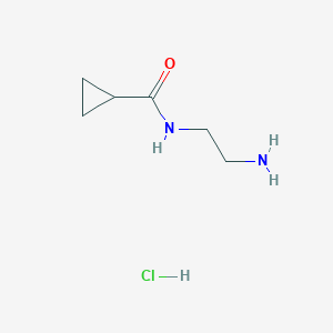 molecular formula C6H13ClN2O B1420819 N-(2-aminoethyl)cyclopropanecarboxamide hydrochloride CAS No. 1221725-62-7
