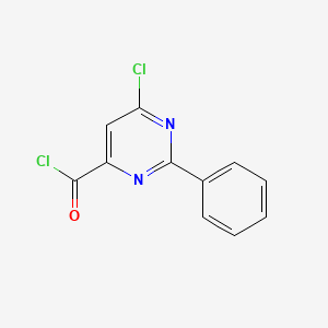 molecular formula C11H6Cl2N2O B1420839 6-Chloro-2-phenylpyrimidine-4-carbonyl chloride CAS No. 1148122-15-9