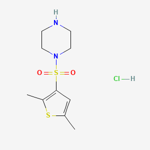 molecular formula C10H17ClN2O2S2 B1420843 1-[(2,5-Dimethylthiophen-3-yl)sulfonyl]piperazine hydrochloride CAS No. 1221725-47-8